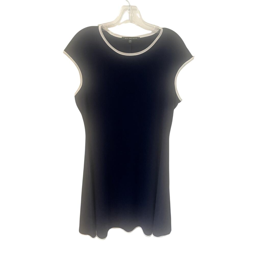 Nic and Nash Dark Navy Dress with White Piping Sz L